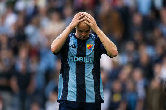 Peter Therkildsen of Djurgården looks dejected