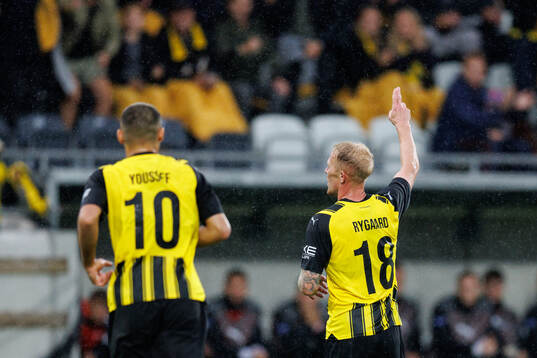 Mikkel Rygaard Jensen of Häcken celebrates