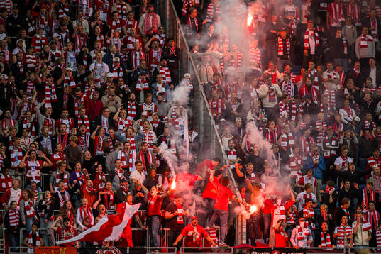 Spectators in the stands