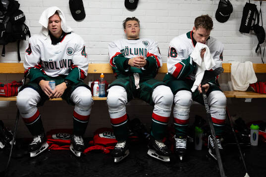 Frölundas Noah Dower Nilsson, Isac Born och Dominik Egli