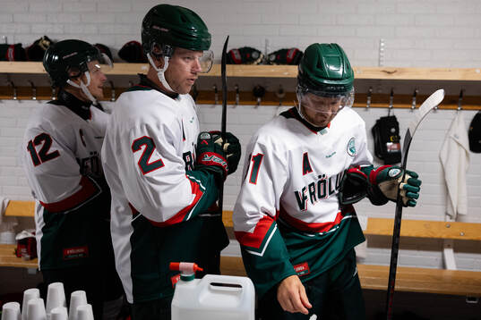 Frölundas Max Friberg, Christian Folin och Nicklas Lasu