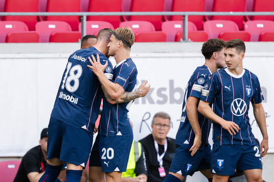 Malmö FFs Pontus Jansson och Erik Botheim jublar