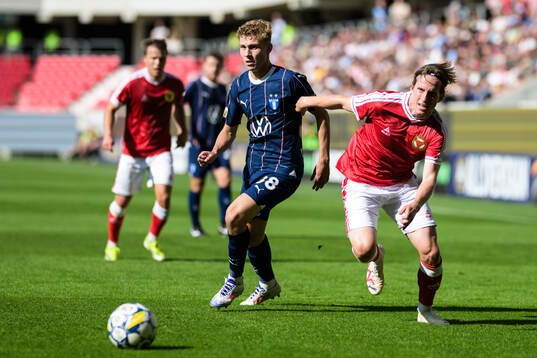Malmö FFs Hugo Bolin och Kalmars Johan Karlsson