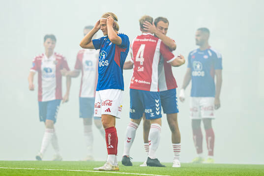 Carl Lange of Vålerenga looks dejected