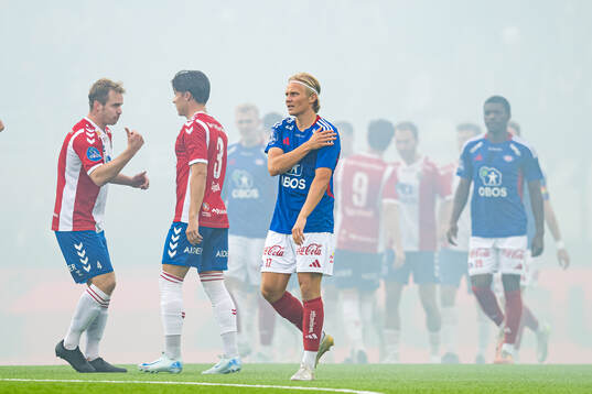 Carl Lange of Vålerenga looks dejected