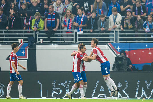 Mathias Johansen of Lyn celebrates