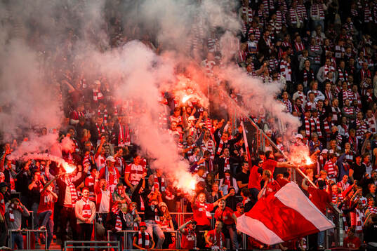 Spectators in the stands