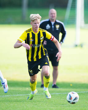 IFK Hässleholms Noel Larsson i matchen för juniorer, U19,