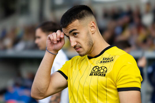 Häckens Srdjan Hrstic innan fotbollsmatchen i Allsvenskan