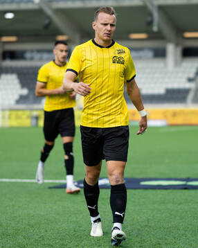 Häckens Marius Lode innan fotbollsmatchen i Allsvenskan