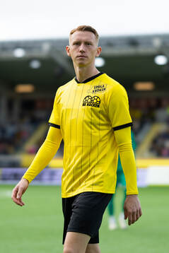 Häckens Julius Lindberg innan fotbollsmatchen i