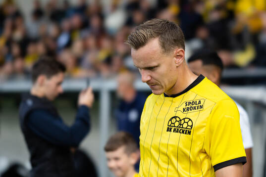 Häckens Marius Lode innan fotbollsmatchen i Allsvenskan