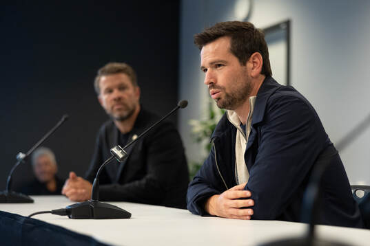 Värnamos tränare Ferran Sibila på presskonferensen
