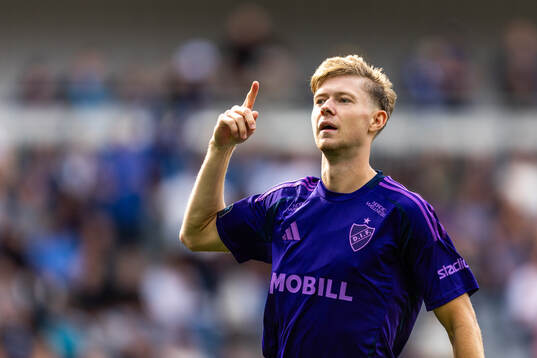 Djurgårdens Patric Åslund jublar