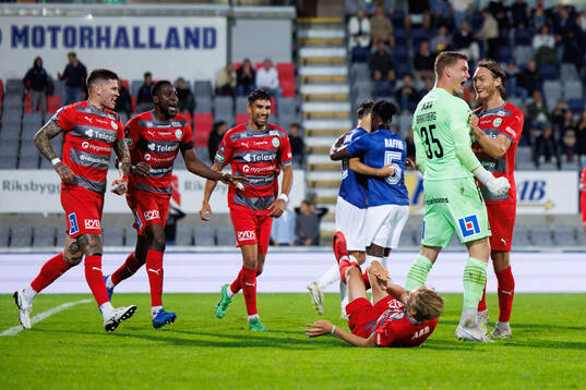 Västerås spelare jublar