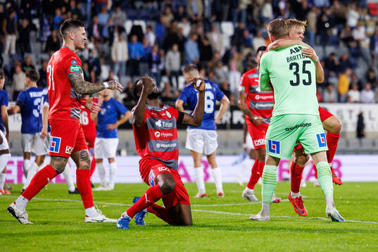 Västerås spelare jublar
