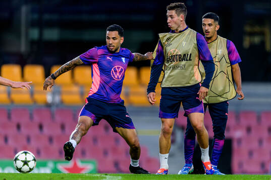 Sergio Pena, Lasse Berg Johnsen and Zakaria Loukili of