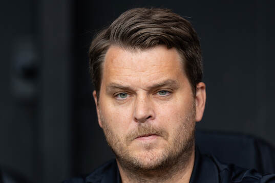 Örgrytes tränare Andreas Holmberg innan  fotbollsmatchen