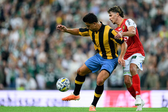 Hammarbys Jusef Erabi och GAISs William Milovanovic