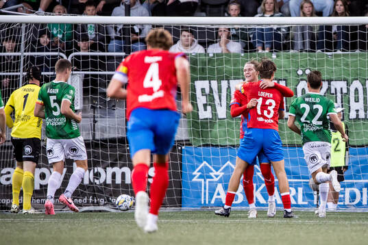 Helsingborgs Taylor Silverholt jublar