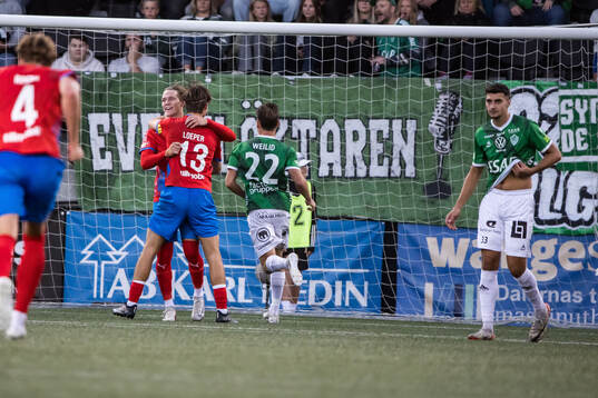 Helsingborgs Taylor Silverholt jublar