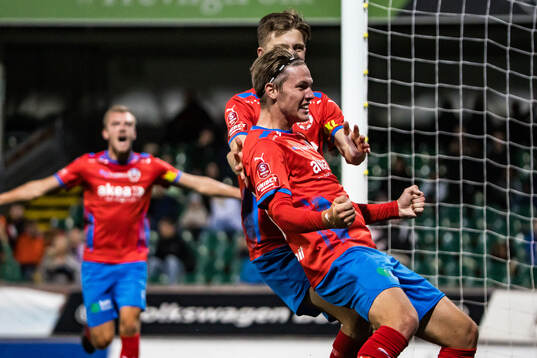 Helsingborgs Taylor Silverholt jublar