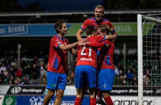 Helsingborgs Taylor Silverholt jublar