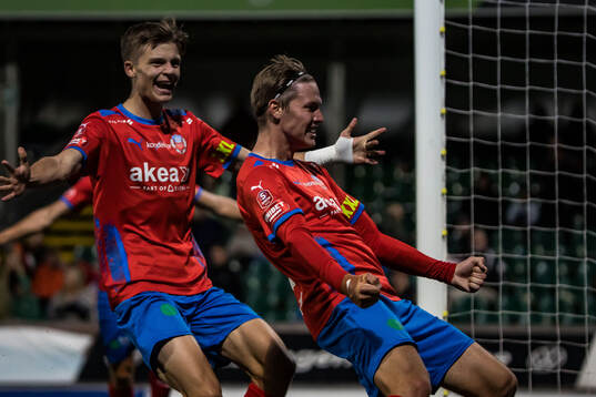 Helsingborgs Taylor Silverholt jublar