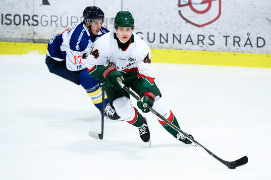 HV71s Isac Brännström och Frölundas Noah Dower Nilsson