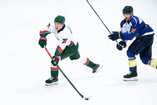 Frölundas David Edstrom och HV71s Oscar Engsund