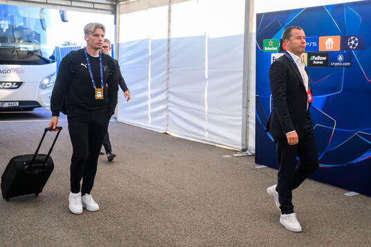 Jens Stryger Larsen and Sports director Daniel Andersson of