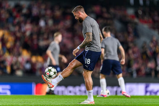 Pontus Jansson of Malmö FF ehad of the UEFA Champions