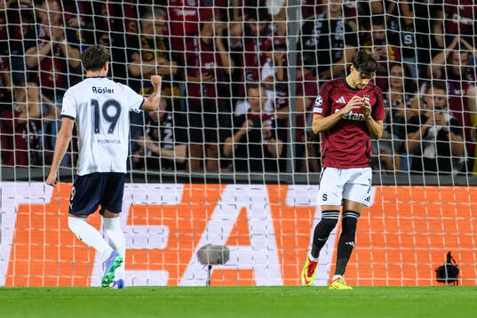 Veljko Birmancevic of Sparta Prag looks dejected
