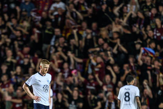 Anders Christiansen of Malmö FF looks dejected