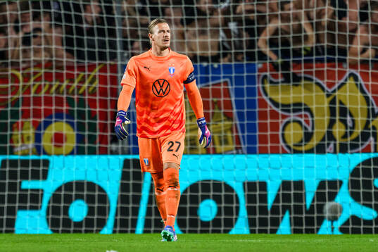 Johan Dahlin of Malmö FF looks dejected