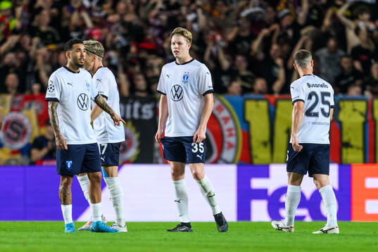 Nils Zätterström of Malmö FF looks dejected