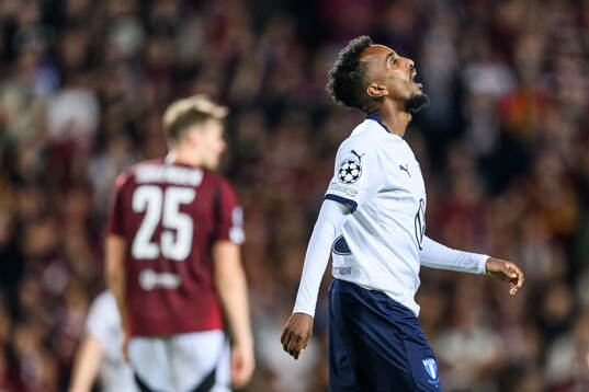 Taha Ali of Malmö FF looks dejected