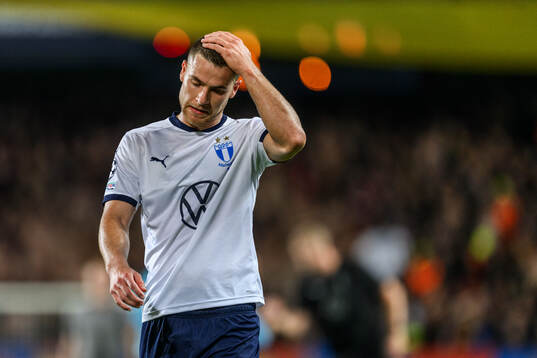 Gabriel Busanello of Malmö FF looks dejected