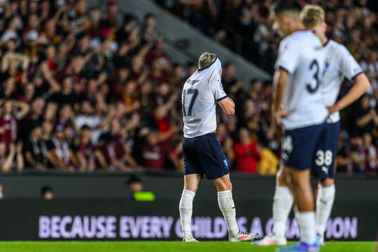 Jens Stryger Larsen of Malmö FF looks dejected