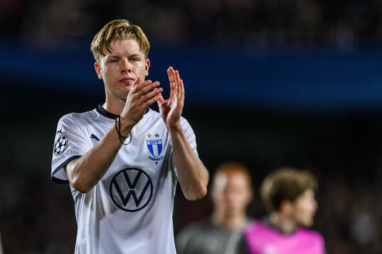 Nils Zätterström of Malmö FF looks dejected