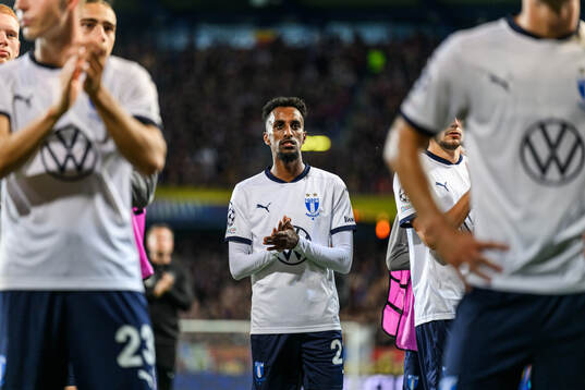 Taha Ali of Malmö FF looks dejected