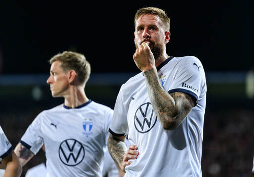 Pontus Jansson of Malmö FF looks dejected