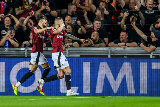 Veljko Birmancevic and Lukas Haraslin of Sparta Prag
