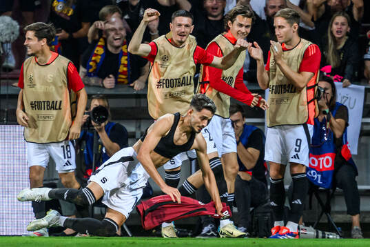 Albion Rrahmani of Sparta Prag celebrates scorn 2-0