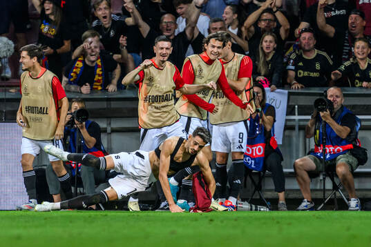 Albion Rrahmani of Sparta Prag celebrates scorn 2-0