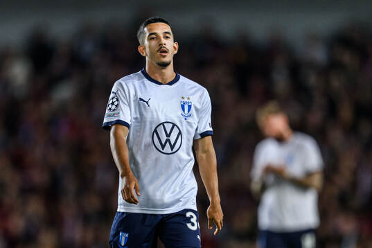 Zakaria Loukili of Malmö FF looks dejected