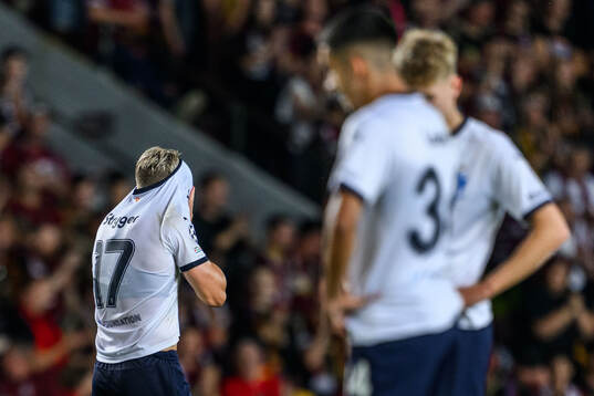 Jens Stryger Larsen of Malmö FF looks dejected