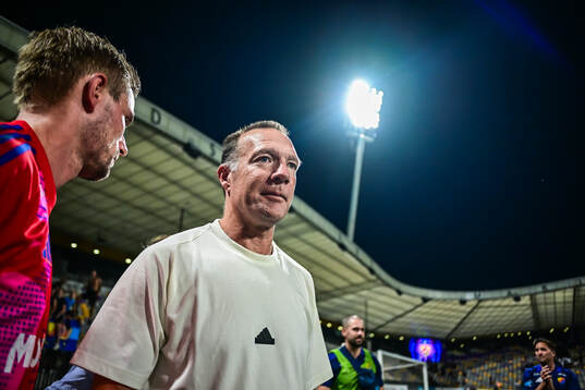 Goalkeeper Jacob Rinne and head coach Kim Bergstrand of