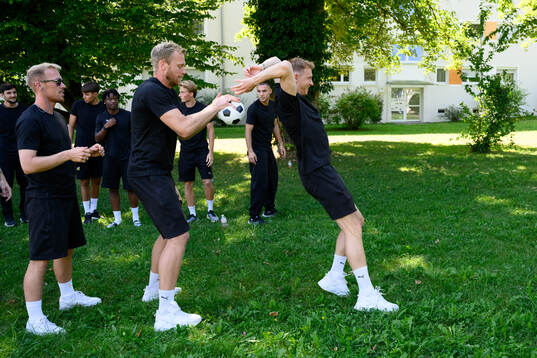 Mikkel Rygaard Jensen, goalkeeper Peter Abrahamsson and