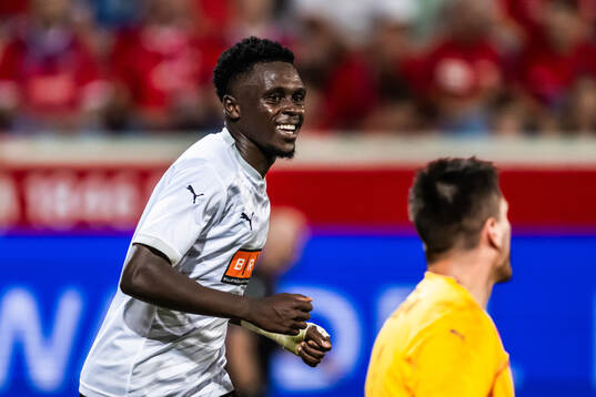 Zeidane Inoussa of Häcken celebrates the 1-1 goal